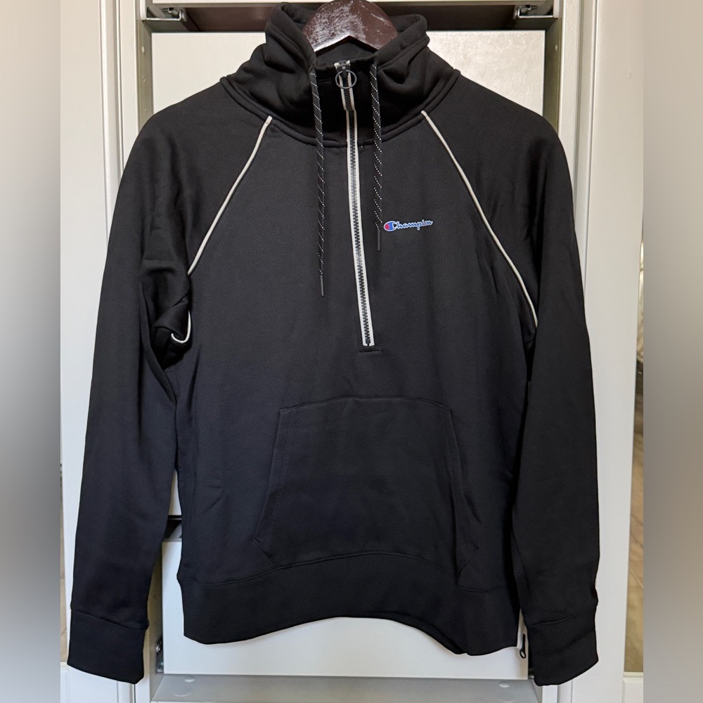 CHAMPION HALF ZIP Pullover - Half Hoodie - Black - Women Sz S